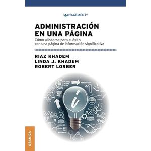 Portada del libro ADMINISTRACION EN UNA PAGINA Autor KHADEM, RIAZ Y OTROS