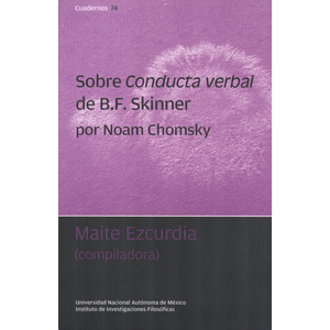 Portada del libro SOBRE CONDUCTA VERBAL DE B.F. SKINNER Autor CHOMSKY, NOAM