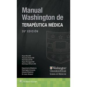Portada del libro MANUAL WASHINGTON DE TERAPEUTICA MEDICA Autor BHAT, PAVAN Y OTROS