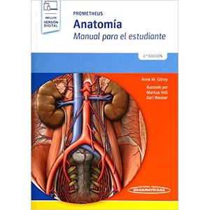 Portada del libro ANATOMIA MANUAL PARA EL ESTUDIANTE PROMETHEUS Autor GILROY, ANNE M Y OTROS
