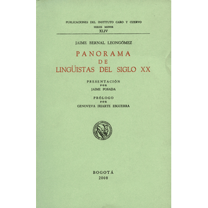 Portada del libro PANORAMA DE LINGUISTAS DEL SIGLO XX Autor BERNAL LEONGOMEZ, JAIME