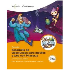 Portada del libro APRENDER DESARROLLO DE VIDEOJUEGOS PARA MOVILES Y WEB CON PHASER JS Autor MONTESERIN, PABLO Y OTRO