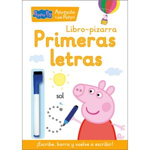 Portada del libro Primeras letras (Libro-pizarra) (Peppa Pig. Cuaderno de actividades) Autor Hasbro,