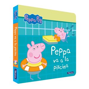 Portada del libro Peppa Pig va a la piscina (Peppa Pig. Pequeñas manitas) Autor Eone,