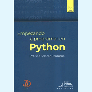 Portada del libro EMPEZANDO A PROGRAMAR EN PYTHON Autor SALAZAR PERDOMO, PATRICIA