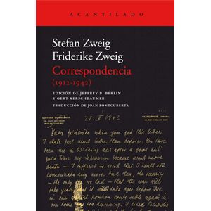 Portada del libro CORRESPONDENCIA 1912 1942 Autor ZWEIG, STEFAN Y OTRO