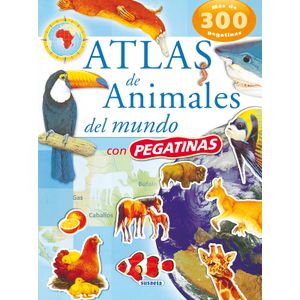 Portada del libro Atlas de animales del mundo con pegatinas Autor VV.AA