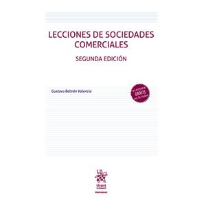 Portada del libro LECCIONES DE SOCIEDADES COMERCIALES Autor BELTRAN VALENCIA, GUSTAVO