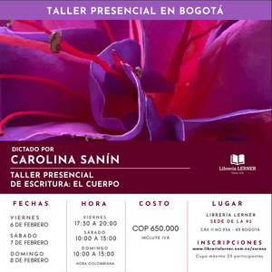 Portada del libro TALLER PRESENCIAL EN BOGOTÁ: EL CUERPO Autor Carolina Sanin