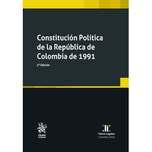 Portada del libro CONSTITUCION POLITICA DE LA REPUBLICA DE COLOMBIA DE 1991 3RA EDICION 2026 Autor DIAGO, CESAR ANDRES