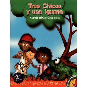 Portada del libro TRES CHICOS Y UNA IGUANA Autor FLORES BRUM, ANDRES ELIAS